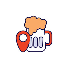 Bar Location icon design with white background stock illustration