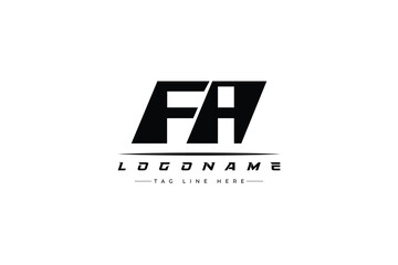 FA racer logo. Racing logo design for racing, driving and car or motorsport.