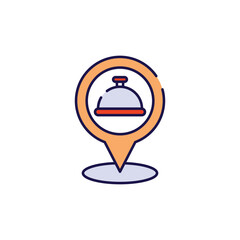 Resturant Pin icon design with white background stock illustration