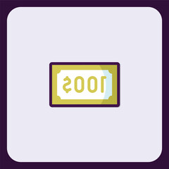 Flat Icon Design: One Hundred Dollar Bill Illustration