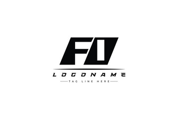 FO racer logo. Racing logo design for racing, driving and car or motorsport.