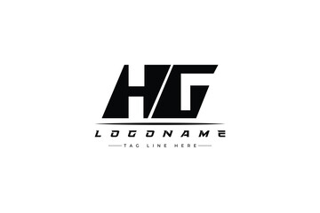 HG racer logo. Racing logo design for racing, driving and car or motorsport.