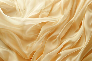 Obraz premium Beige Fabric Folds Texture. Soft Silk Textile, Textile Background for Elegant Design, Golden Cloth Drapery