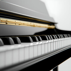 Grand Piano: Elegant Black and White Musical Instrument for Artistic Expression and Musical Education