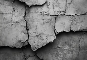 Obraz premium Cracked and Weathered Concrete Surface Revealing Imperfections with Rough Texture for Use in Various Design and Creative Projects