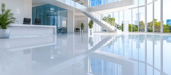 Obraz premium Modern Office Interior Design: Bright, Spacious, and Clean