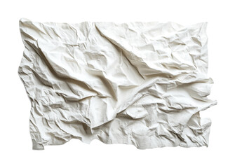 Obraz premium Wrinkled white fabric texture for creative backgrounds and design projects, cut out