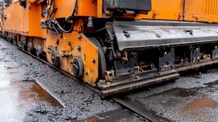 Dynamic Asphalt Paving Machinery in Urban Landscape