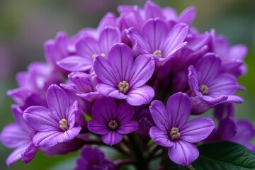 Close-up of Beautiful Purple Flowers, Macro Photography of Blossoms
