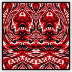 Geometric Pattern in Red and Black, Modern Take on Folk Patterns, abstract background with red and white stripes