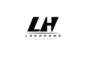 Fototapeta premium LH racer logo. Racing logo design for racing, driving and car or motorsport.