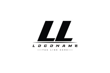 LL racer logo. Racing logo design for racing, driving and car or motorsport.
