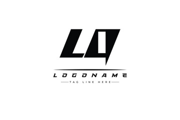 LQ racer logo. Racing logo design for racing, driving and car or motorsport.