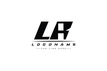 LR racer logo. Racing logo design for racing, driving and car or motorsport.