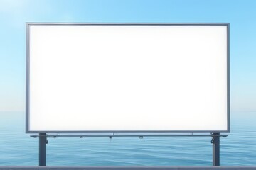 Fototapeta premium Blank Billboard by the Ocean - Outdoor Advertising Mockup