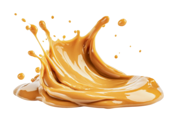 Creamy peanut butter splash captures delicious food concept for culinary presentation and recipe design, cut out
