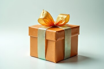 Obraz premium Elegant Gift Box with Gold Ribbon, Perfect for any Occasion
