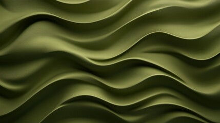 Obraz premium Abstract textured waves flowing across an olive green surface