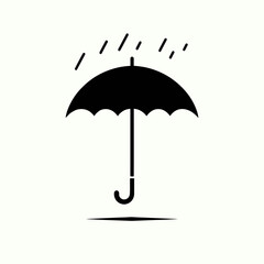 very simple flat and single minimalist Umbrella Silhouette in black on a white background