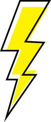 Flash lightning power icon. Energy and thunder electricity symbol concept. Thunder bolt flash vector isolated on transparent background, yellow flash lightning bolt icon. Vector illustration.