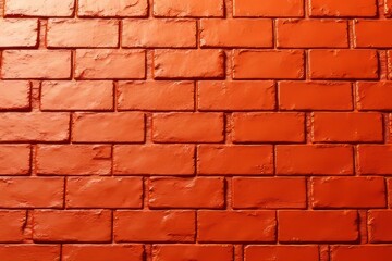 Vibrant Orange Brick Wall Texture Close Up