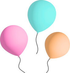 기념일 또는 이벤트에 사용하는 풍선 그래픽 삽화 이미지
