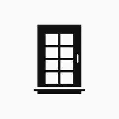 Obraz premium very simple flat and single minimalist Window Silhouette in black on a white background