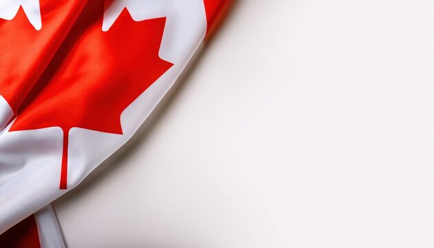 Canadian flag waving proudly on a white background during a national celebration
