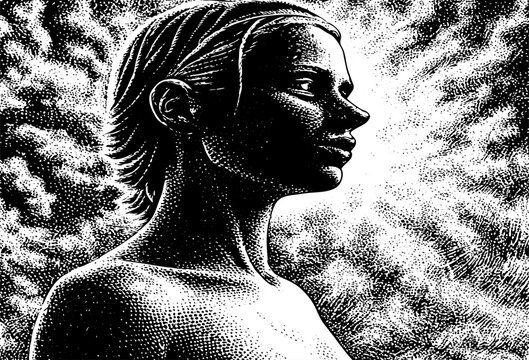 abstract illustration of women's day pointilize