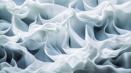 Obraz premium Abstract White Flowing Shapes in Soft Light with Subtle Shading Details