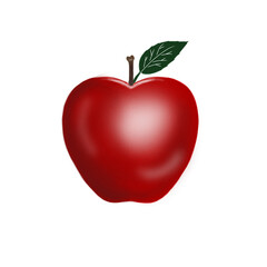 red apple isolated on white