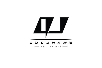 Fototapeta premium QJ racer logo. Racing logo design for racing, driving and car or motorsport.