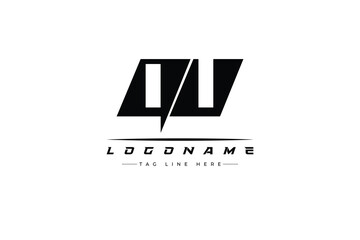Fototapeta premium QU racer logo. Racing logo design for racing, driving and car or motorsport.