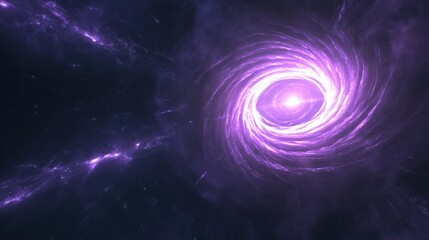 Obraz premium A Bright Purple Spiral Galaxy Shining Bright In The Darkness