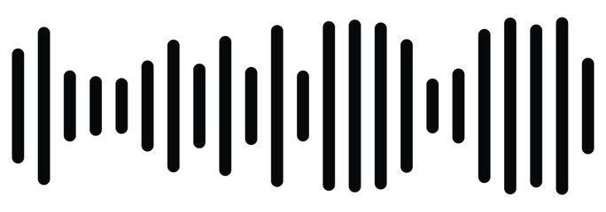 Dynamic vertical lines illustrating sound waves and audio frequencies. Set of sound waves. Black and Sound Waves Indicators, different sound waves vector set. Sound wave icon for voice recognition. 