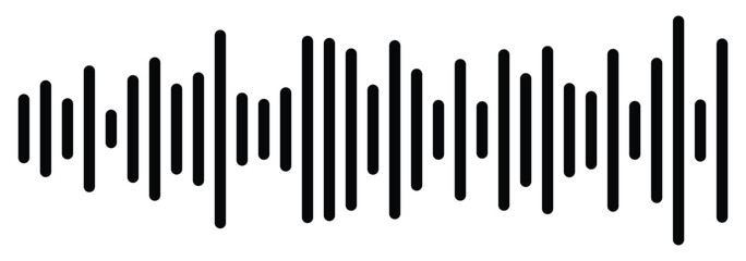 Sound Wave Icon. Sound wave. Audio record sound with microphone, sound wave icon vector flat illustration. Sound wave collection for music equalizer. Design eps 10