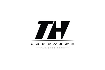 TH racer logo. Racing logo design for racing, driving and car or motorsport.