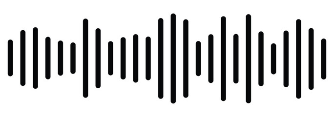 Sound wave icon. Gradient equalizer bars with symmetrical reflection. Sound wave with sharp edge vector image, sound wave lines, audio signal lines. Design eps 10