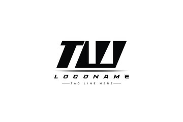 TW racer logo. Racing logo design for racing, driving and car or motorsport.
