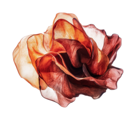 Elegant floral design featuring a delicate brown and orange fabric rose for decorative use and creative projects, cut out