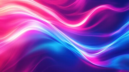 Fototapeta premium Abstract neon wavy lines glowing with radiant bright colors