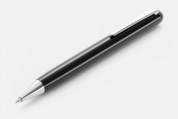Black Pen on White Background