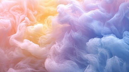 Abstract Colorful Swirling Cloud Forms In Various Different Hues