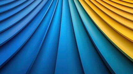 Obraz premium Abstract blue and gold gradient curves, background design