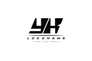 YK racer logo. Racing logo design for racing, driving and car or motorsport.