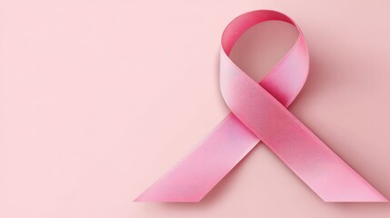 A Pink Ribbon Displayed Symbolizing Awareness and Support Against Issues