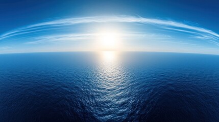 Obraz premium Ocean Panorama: A Serene Aerial View of the Vast Blue Sea Under a Bright Sunny Sky