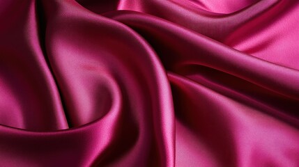 Beautiful crimson silk fabric that is wrinkled and lustrous