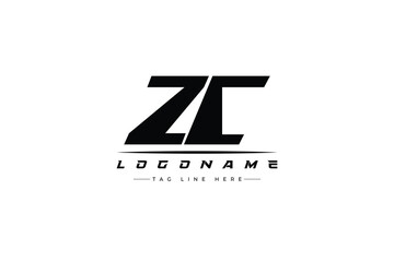 ZC racer logo. Racing logo design for racing, driving and car or motorsport.
