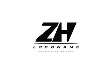 ZH racer logo. Racing logo design for racing, driving and car or motorsport.